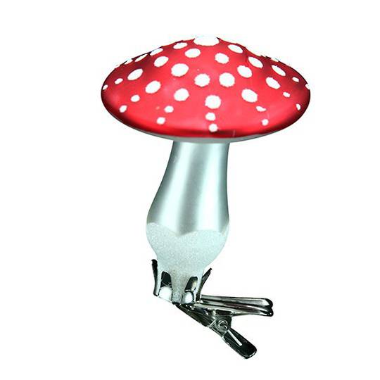 Glass Mushroom Clip 7cm